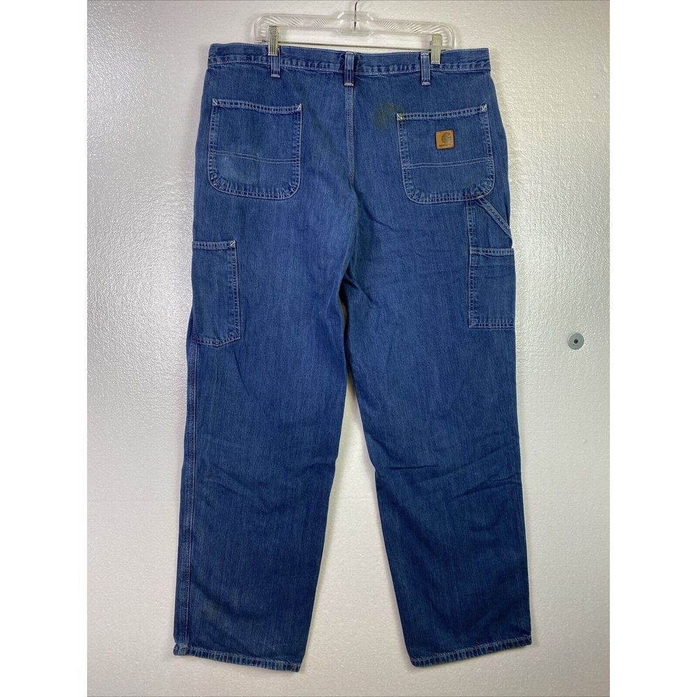 Carhartt Mens Carpenter Jeans Sz 40/32 Blue Denim Dungaree Fit Cotton Work Pants